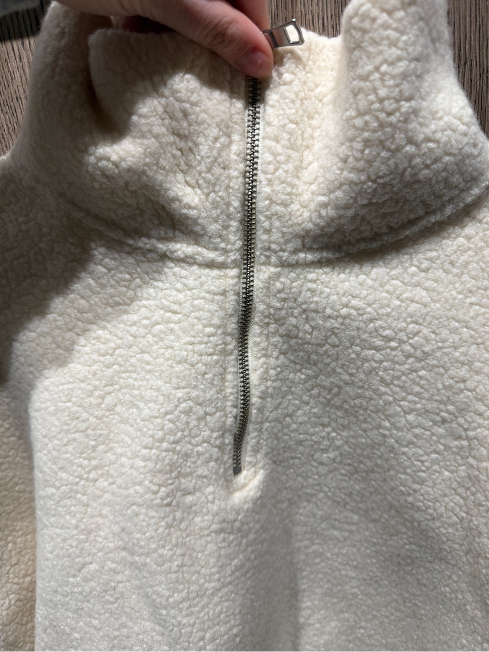 Aritzia the group babaton Sherpa Cream Half-Zip Cowl Turtleneck Sweater wool - Picture 3 of 5
